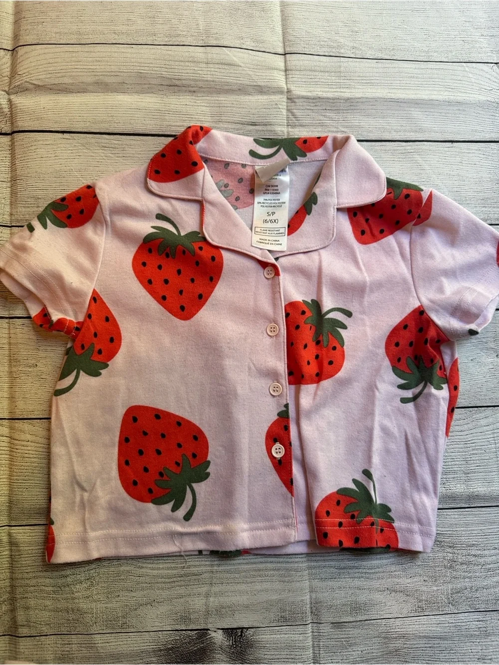 Jellifish Kids 2-Piece Strawberry Pajama Set size Small